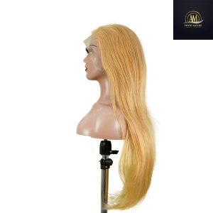 maady hair luxury 13x4 straight lace front wig 27 honey blonde remy hair