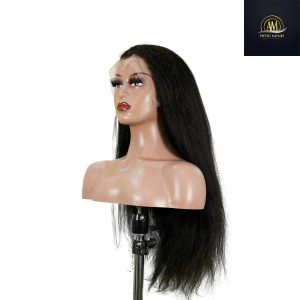 maady hair luxury 13x4 yaki straight lace front wig black remy hair