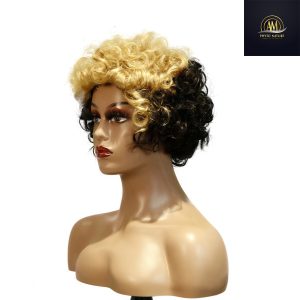 maady hair luxury machine made black wig remy hair tc004
