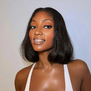 maady hair luxury natural black remy hair 2x6 lace closure straight bob human hair wig