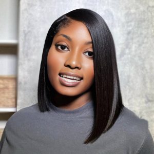 maady hair luxury natural black asian raw hair 5x5 hd lace closure straight bob human hair wig