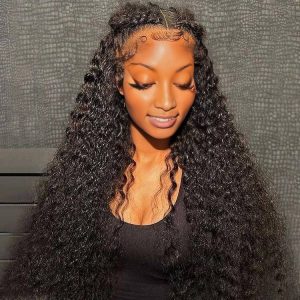 maady hair luxury natural black remy hair 5x5 lace closure jerry curly human hair wig