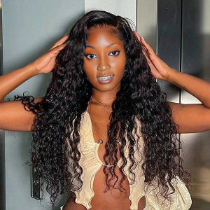 maady hair luxury natural black remy hair 6x7 lace closure deep wave human hair wig