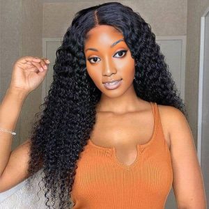 maady hair luxury natural black remy hair 5x5 lace closure deep wave human hair wig